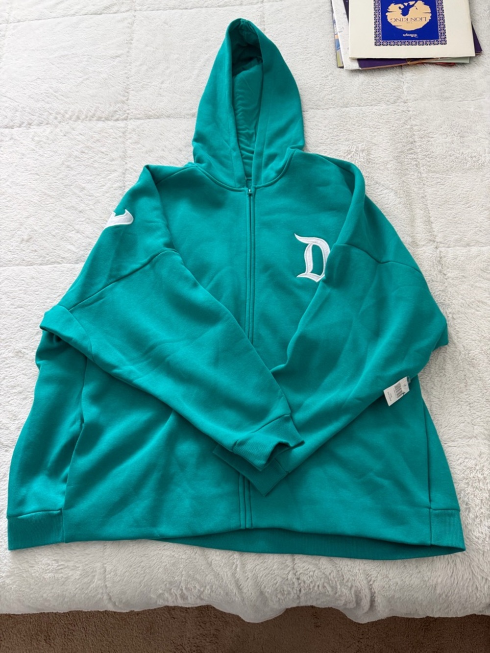Disney Teal Zip-Up Varsity Hoodie Jacket